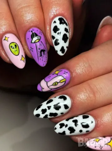 👑 💗Комплект Разкошни Press-on Изкуствени Нокти 24 броя 💋 КОД : nail1278💗 👑 💋 ➡️ 😱Уникалниииии, снимка 1 - Продукти за маникюр - 47148632