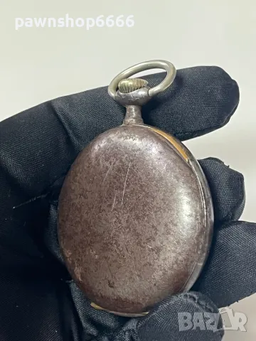 OMEGA Gunmetal джобен часовник с отворен лицев швейцарски 1900 г, снимка 3 - Мъжки - 49204926