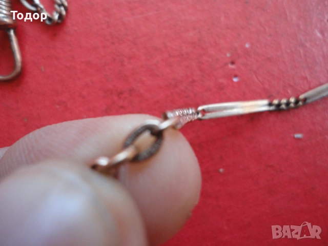 Позлатен кюстек верижка джобен часовник Double SP Gund, снимка 5 - Мъжки - 54095701