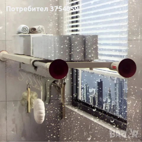 Разтегателен телескопичен рафт без пробиване 50–80 см – универсално решение за кухня, баня и гардеро, снимка 3 - Други стоки за дома - 53081860