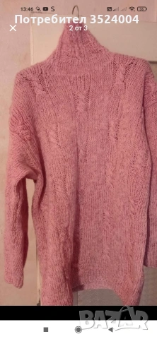 Ново Ръчно плетено поло от дебела прежда, снимка 3 - Блузи с дълъг ръкав и пуловери - 48362167