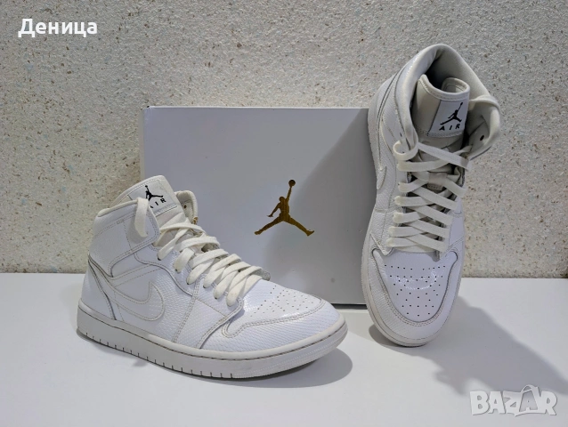 Nike Air Jordan 1 Mid White Snakeskin - 44.5