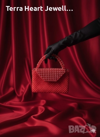 Дамска чанта от перли и кристали, снимка 4 - Чанти - 52502120
