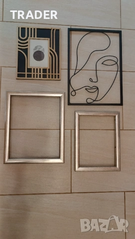 Декоративна картина в метална рамка рамка за снимки дървена  