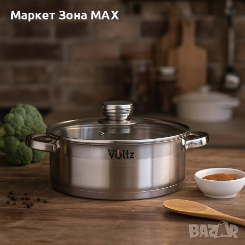 Тенджера Voltz Плитка, Индукция, Неръждаема стомана