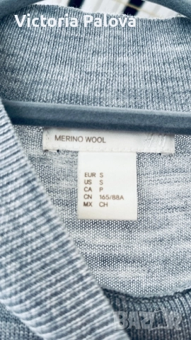Тънък пуловер от 100% мериносова вълна H&M, снимка 5 - Блузи с дълъг ръкав и пуловери - 52250841