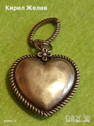 Винтидж сребърно бижу във формата на сърце с флорален мотив майстоска изработка 52453, снимка 4 - Колиета, медальони, синджири - 52917914