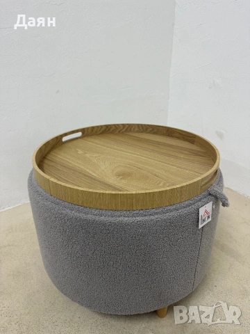 Тапицирана табуретка HOMCOM, плюшено полар, скрито място за съхранение, обръщаем капак, снимка 3 - Столове - 53247662