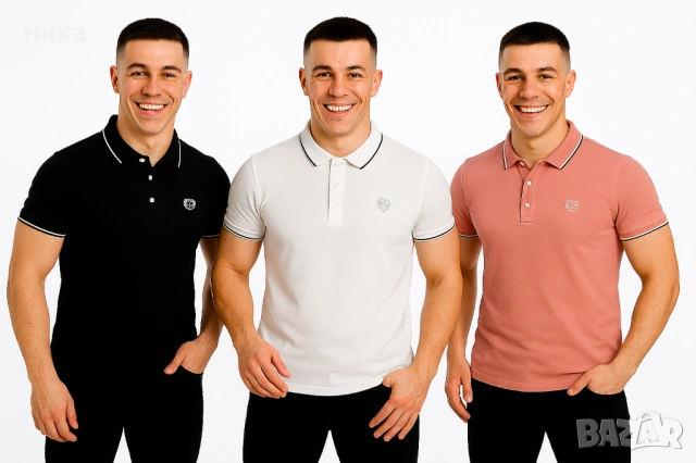 Елегантна блуза с яка - тъмно синя, крем  и розова