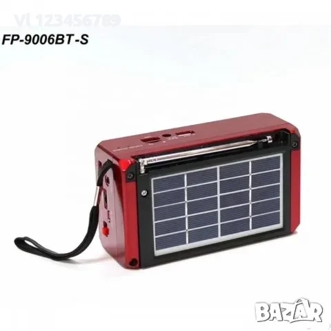 Соларно Радио- Bluetooth,USB,SD+LED Фенер 9006 BT-S, снимка 3 - Радиокасетофони, транзистори - 52273111