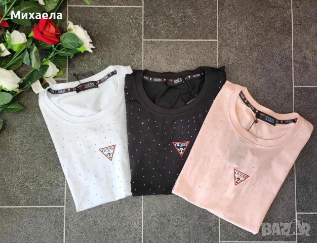 Дамски тениски с камъчета Guess - три цвята - 40 лв., снимка 1