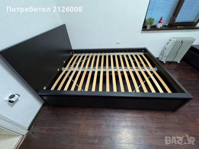 Спалня 140/200 MALM  с 4 чекмеджета, от IKEA, с матрак., снимка 4 - Спални и легла - 48110818