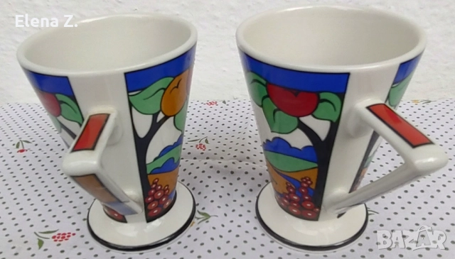 2 винтидж чаши Sadler Clarice Cliff Art deco, снимка 2 - Чаши - 52798589