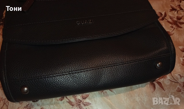 QUAZI Оригинал Нова Кожена Дамска Чанта , снимка 3 - Чанти - 52418724