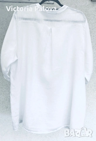 Италианска ленена риза с деликатна релефна текстура, снимка 8 - Ризи - 54020941