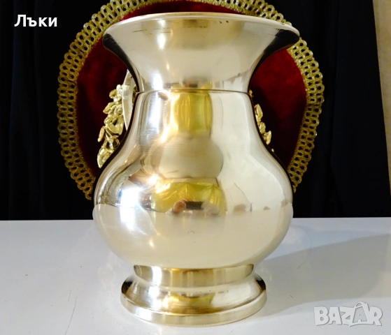 Масивна бронзова кана за вино 1.2 л. , снимка 5 - Антикварни и старинни предмети - 53262685