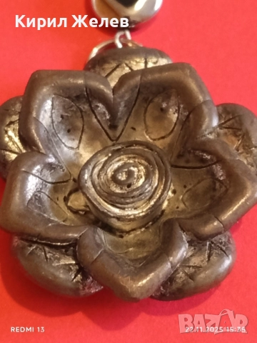 СРЕБРИСТ МЕДАЛЬОН с МОТИВ на РОЗА ТЮДОР 43090, снимка 2 - Колиета, медальони, синджири - 52503258