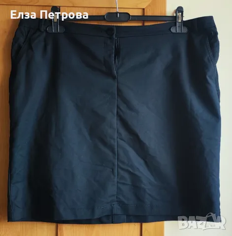 Дамска лятна/есенна черна памучна пола; 5XL+, снимка 1 - Поли - 47161400