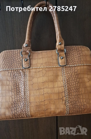 Кафява дамска чанта с кроко принт, снимка 11 - Чанти - 53534927