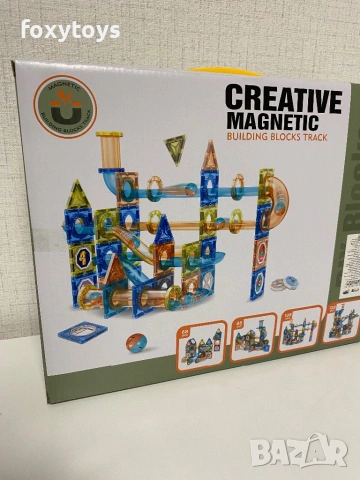 Магнитен конструктор Път с топчета - 108 части, снимка 3 - Конструктори - 53564515