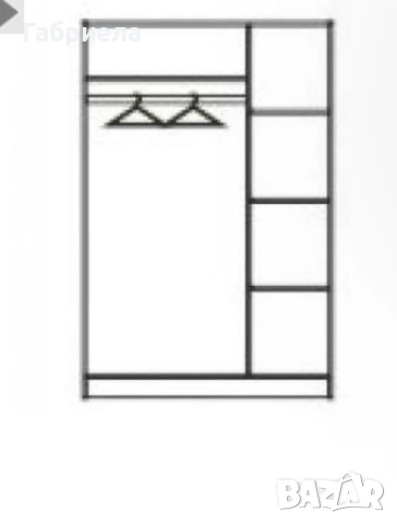 Трикрилен гардероб , снимка 2 - Гардероби - 53137202