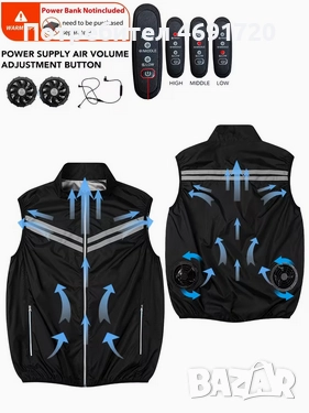 охлаждаща жилетка с 2 вентилатора, снимка 3 - Спортна екипировка - 52893571