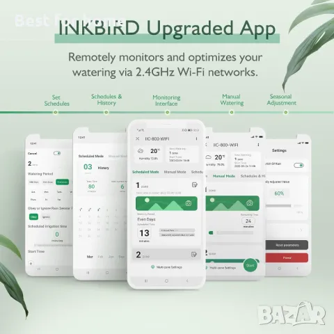 Компютър за напояване, 8-зонов INKBIRD IIC-800-WIFI  , снимка 3 - Напояване - 47552709