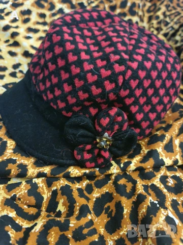 Червено еко палто и шапка , снимка 3 - Палта, манта - 53192316