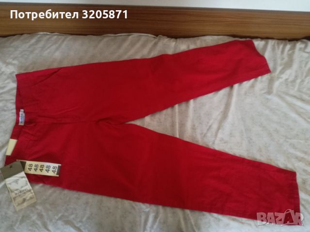 Червен мъжки панталон, снимка 3 - Панталони - 46400487