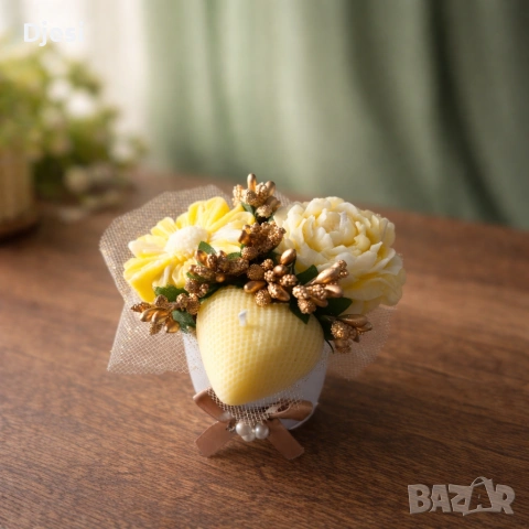 Букетче с ароматни соеви свещи, снимка 2 - Декорация за дома - 54077082