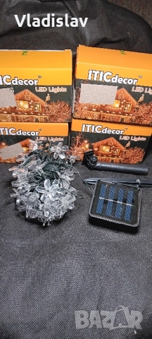 Лед гирлянд на цветя със соларен панел , снимка 2 - Лед осветление - 52418244