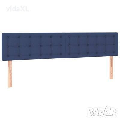 vidaXL Горни табли за легло, 2 бр, сини, 80x5x78/88 см, плат(SKU:346164, снимка 1 - Спални и легла - 45807911
