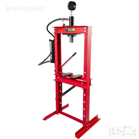 Хидравлична преса с педал 12 тона – манометър, стоманена рамка, снимка 3 - Други инструменти - 53745981