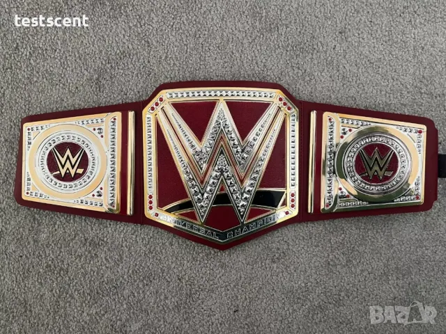 Шампионски пояс WWE Universal Championship световната титла в кеча Mattel детски belt колан Red, снимка 4 - Фигурки - 49839771