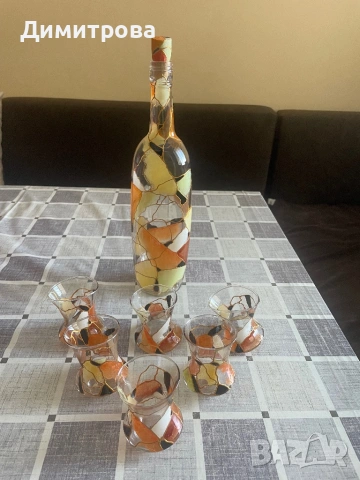 Стъклен сервиз за ракия, снимка 2 - Сервизи - 36935183