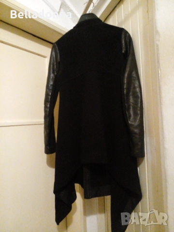 Rick Owens палто - вълна, кашмир, кожа - обличано веднъж!, снимка 5 - Палта, манта - 52210668