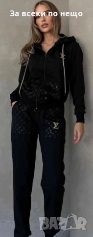 Louis Vuitton Дамски Черен Спортен Комплект🔝Дамски Спортен Екип Луис Витон Код S6, снимка 5 - Спортни екипи - 52393309