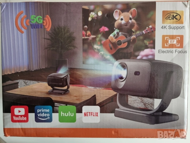 Проектор 4К, Android 5G WiFi ВТ5.2, снимка 4 - Друга електроника - 54130171