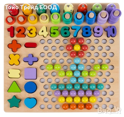 Голям дървен пъзел с топчета