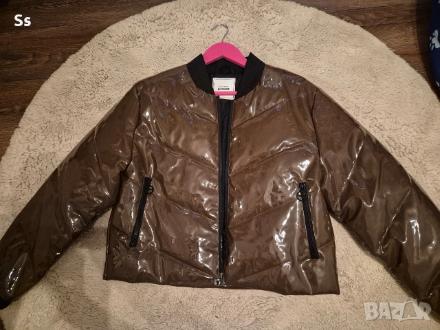 лачено кафяво яке бомбър на PIMKIE