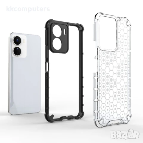 vivo Y16 4G Силиконов Калъф Honeycomb TPU и Протектор, снимка 8 - Калъфи, кейсове - 50741717