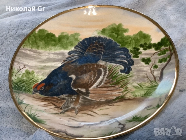 Стенна чиния порцелан производство Германия отличен състояние  диаметър 18 ‘5 см, снимка 2 - Декорация за дома - 53030098