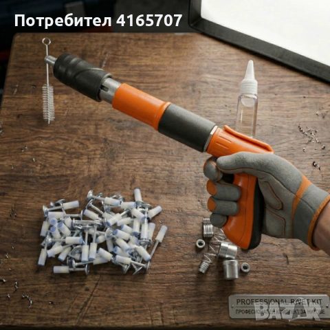 Професионален пистолет за забиване на пирони + 50 броя пирона, снимка 6 - Други инструменти - 54069226