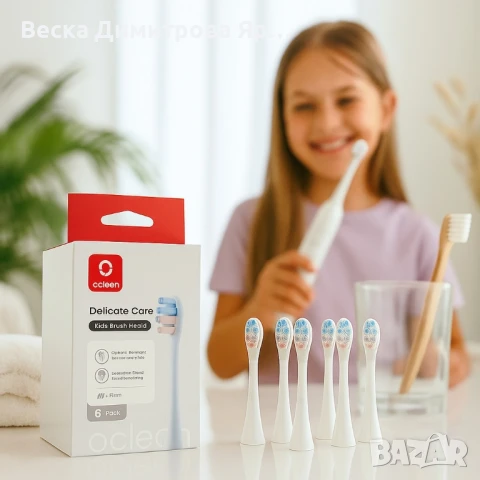 Накрайници за четка за зъби Oclean Kids P3К1-6, P3К8-6, 6 броя, снимка 3 - Други - 51416075