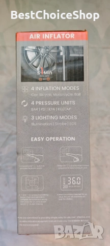 Преносим въздушен компресор с LED за кола, мотоциклет, велосипед, топки, снимка 9 - Аксесоари и консумативи - 53751036