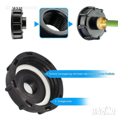 4904 Универсална капачка преходник за евробидон 1000 л, S60x6 резба