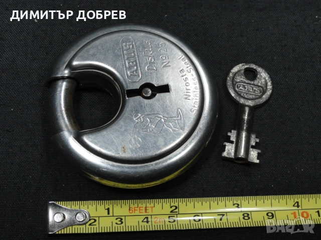 СТАР РЕТРО КАТИНАР С КЛЮЧ ABUS DISCUS GERMANY, снимка 4 - Антикварни и старинни предмети - 53022649
