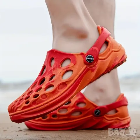 Нови Крокс  преливащ Оранжев и Червен цвят, 43 , снимка 4 - Мъжки сандали - 50384550