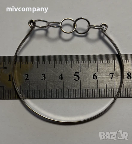 Сребърна Гривна 5.48гр., снимка 3 - Гривни - 51206965