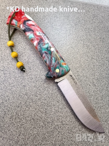 Сгъваем нож ръчно изработен от М390 стомана + ПОДАРЪК кания